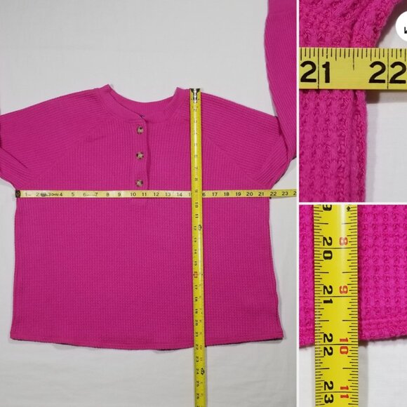 OLD NAVY Plush Waffle Knit Henley Top 6665E1M - Picture 5 of 7